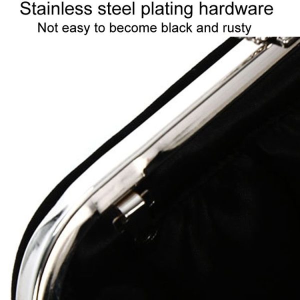 U-Shape Embellished Evening Bag Ladies Banquet Evening Clutch Bag (Black) - Image 5