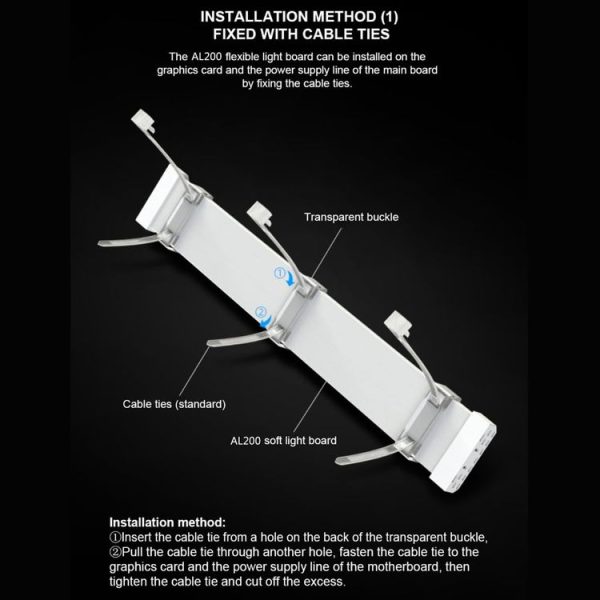 AOSOR Al200 Neon Cable Computer Motherboard Graphics Card Glow Board Power Supply Line Decoration (White) - Image 9