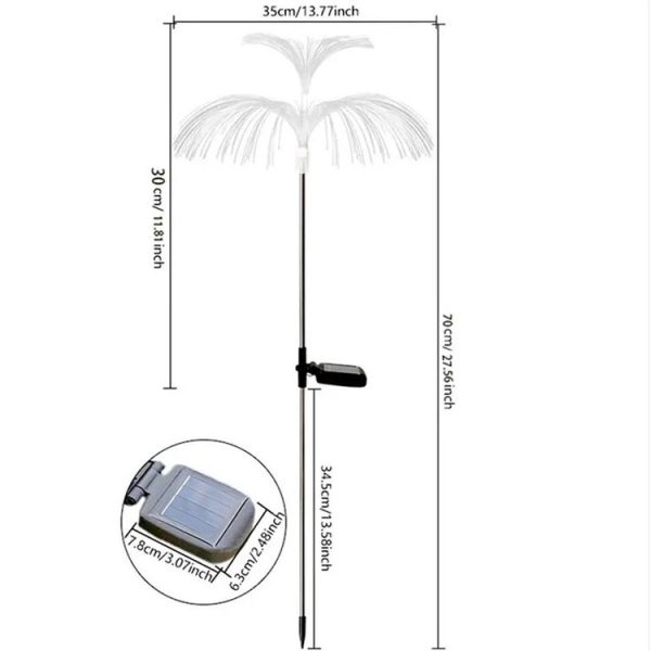 Solar Fiber Optic Light Double Layer Jellyfish Light LED Outdoor Garden Decoration Atmosphere Lamp, Style: Basic Model - Image 3