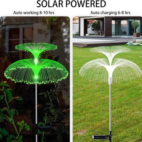 Solar Fiber Optic Light Double Layer Jellyfish Light LED Outdoor Garden Decoration Atmosphere Lamp, Style: Basic Model - Image 8