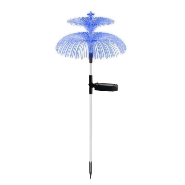 Solar Optical Fiber Jellyfish Lights Outdoor LED Waterproof Garden Decoration Ambiance Light, Style: Stars (Stainless Steel Tube)