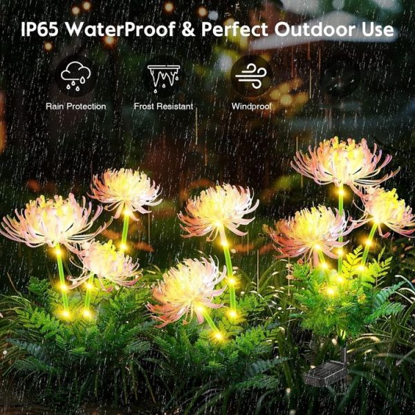 Solar Garden Decorative Lights LED Outdoor Glowing Petals Waterproof Ground Plug Ambient Lights (Flowers) - Image 10