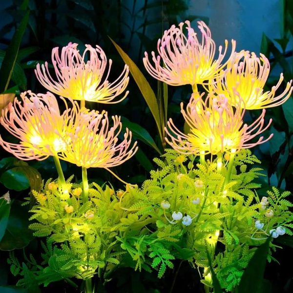 Solar Garden Decorative Lights LED Outdoor Glowing Petals Waterproof Ground Plug Ambient Lights (Flowers) - Image 2