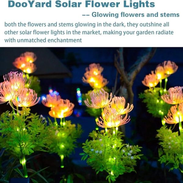 Solar Garden Decorative Lights LED Outdoor Glowing Petals Waterproof Ground Plug Ambient Lights (Flowers) - Image 5