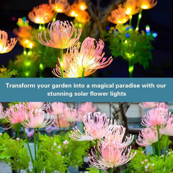 Solar Garden Decorative Lights LED Outdoor Glowing Petals Waterproof Ground Plug Ambient Lights (Flowers) - Image 6