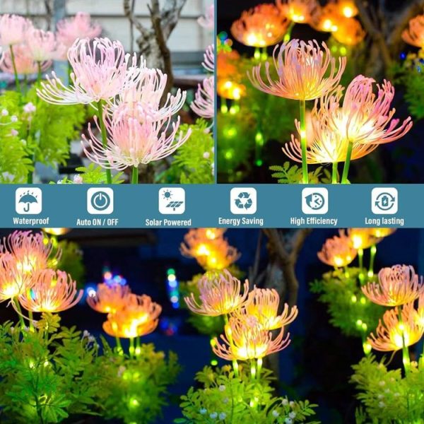 Solar Garden Decorative Lights LED Outdoor Glowing Petals Waterproof Ground Plug Ambient Lights (Flowers) - Image 7