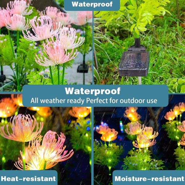 Solar Garden Decorative Lights LED Outdoor Glowing Petals Waterproof Ground Plug Ambient Lights (Flowers) - Image 8