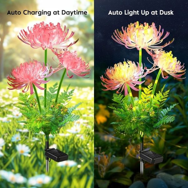 Solar Garden Decorative Lights LED Outdoor Glowing Petals Waterproof Ground Plug Ambient Lights (Flowers) - Image 9