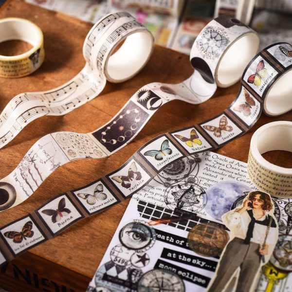 18rolls / Box Nostalgic Memory Washi Tape Set Retro Style DIY Scrapbook Stickers, Style: Forest Dense Language - Image 8
