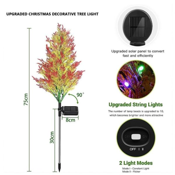 Solar Ground Lamp LED Garden Decorative Landscape Lights Villa Lawn Lights (Christmas Tree) - Image 4