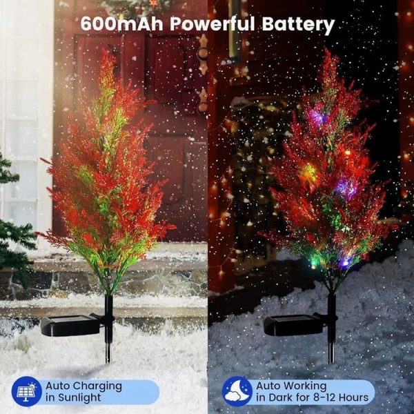 Solar Ground Lamp LED Garden Decorative Landscape Lights Villa Lawn Lights (Christmas Tree) - Image 5
