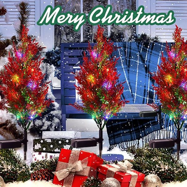 Solar Ground Lamp LED Garden Decorative Landscape Lights Villa Lawn Lights (Christmas Tree) - Image 6