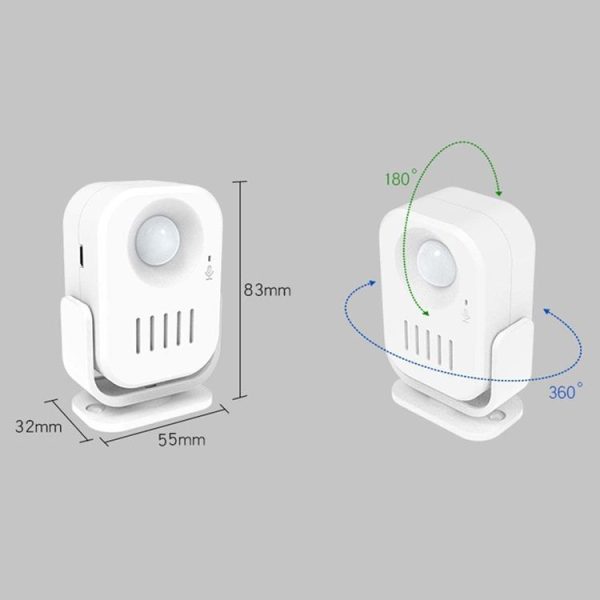N911P Intelligent Infrared Sensor Recordable Doorbell Welcome Voice Prompt Loudspeaker - Image 2