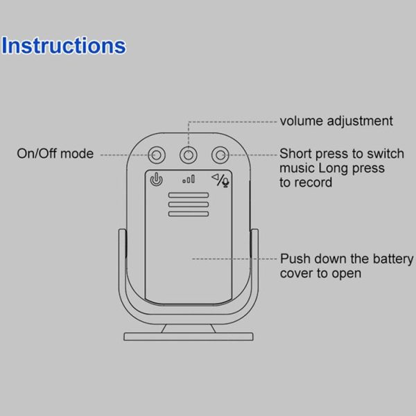 N911P Intelligent Infrared Sensor Recordable Doorbell Welcome Voice Prompt Loudspeaker - Image 3