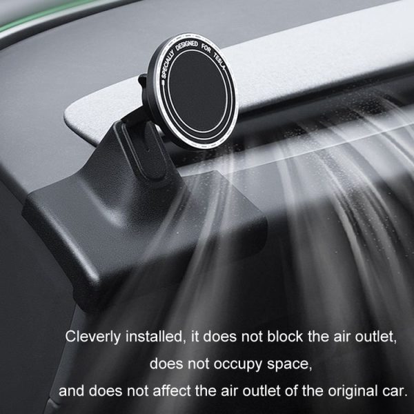 2024 Tesla Model 3 Left-hand Drive Air Outlet Magnetic Car Phone Holder (Dashboard Base) - Image 3