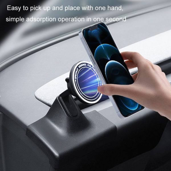 2024 Tesla Model 3 Left-hand Drive Air Outlet Magnetic Car Phone Holder (Dashboard Base) - Image 4