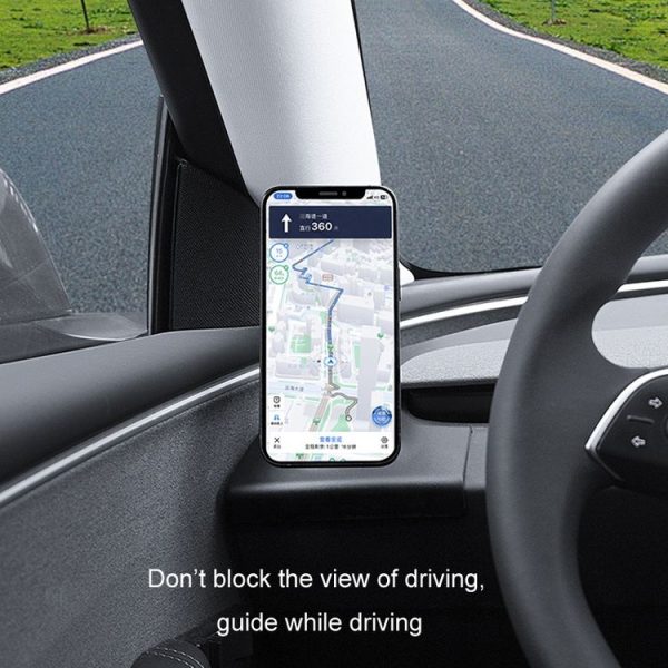 2024 Tesla Model 3 Left-hand Drive Air Outlet Magnetic Car Phone Holder (Dashboard Base) - Image 6