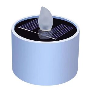 Solar Candle Lights Outdoor Waterproof Yard Light Garden Decoration Ambiance Lamp (Yellow Flash)