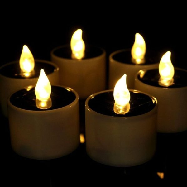 Solar Candle Lights Outdoor Waterproof Yard Light Garden Decoration Ambiance Lamp (Yellow Flash) - Image 10