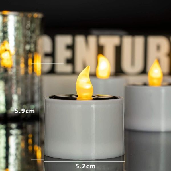Solar Candle Lights Outdoor Waterproof Yard Light Garden Decoration Ambiance Lamp (Yellow Flash) - Image 2