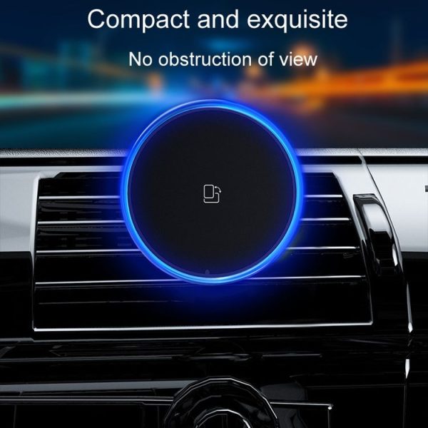 Car Magnetic Wireless Charging Cell Phone Holder With Ambient Light, Style: Blue Light - Image 3