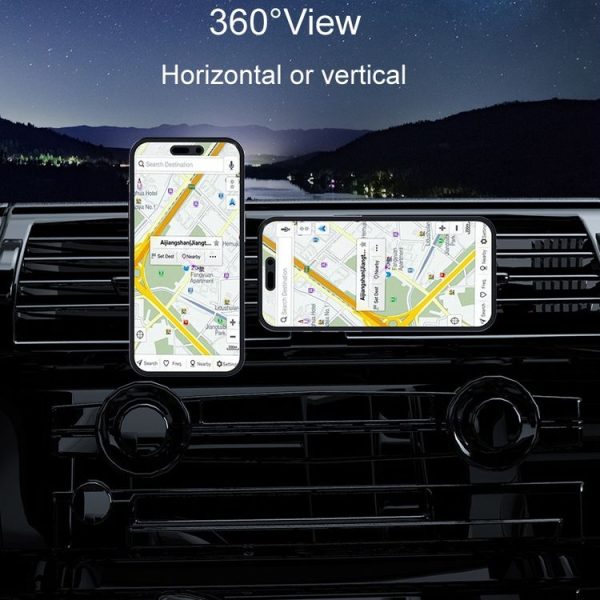 Car Magnetic Wireless Charging Cell Phone Holder With Ambient Light, Style: Blue Light - Image 6