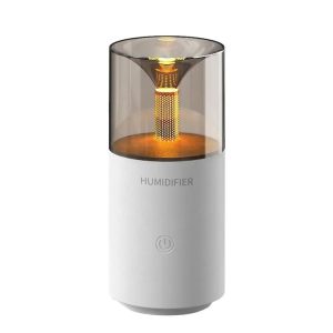 Candle Flame Aromatherapy Diffuser Automatic Scent Sprayer Mini Ambiance Candle Light Humidifier (129 White)
