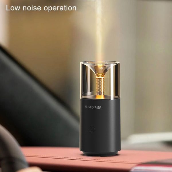 Candle Flame Aromatherapy Diffuser Automatic Scent Sprayer Mini Ambiance Candle Light Humidifier (129 White) - Image 3