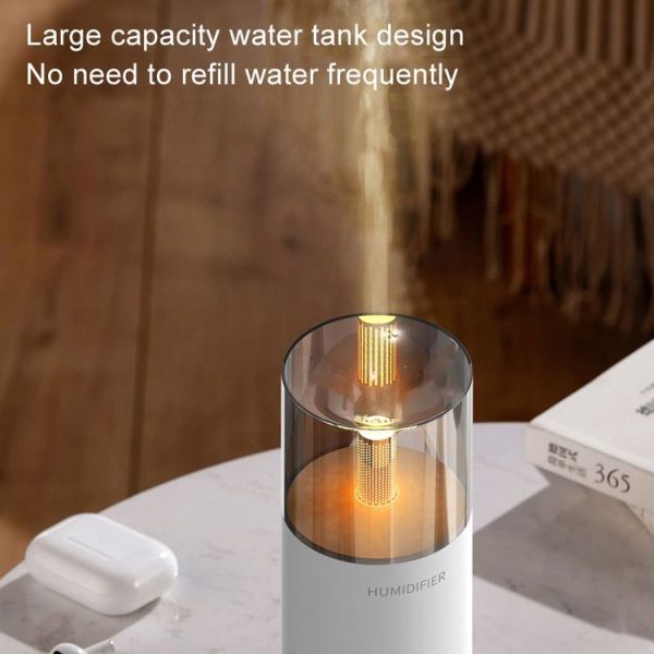 Candle Flame Aromatherapy Diffuser Automatic Scent Sprayer Mini Ambiance Candle Light Humidifier (129 White) - Image 4
