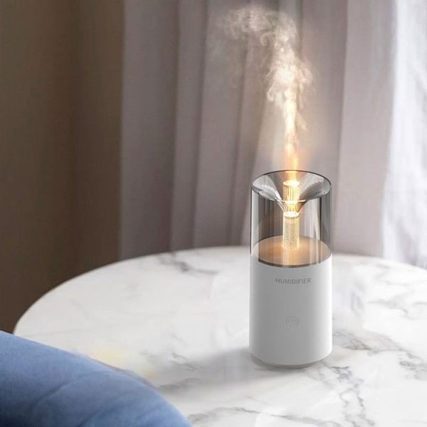 Candle Flame Aromatherapy Diffuser Automatic Scent Sprayer Mini Ambiance Candle Light Humidifier (129 White) - Image 9