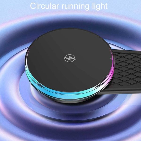 15W Car Magnetic Wireless Charging Cell Phone Holder With Ambient Light - Image 2