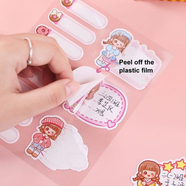 4sheets / Pack Waterproof Name Labels for Kids - Tear-Resistant, Self-Adhesive, Handwritten Stickers (Qiao Qiao) - Image 4