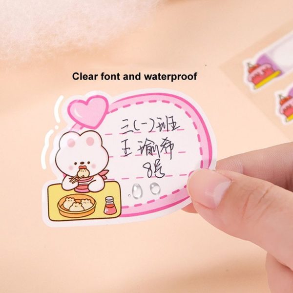 4sheets / Pack Waterproof Name Labels for Kids - Tear-Resistant, Self-Adhesive, Handwritten Stickers (Qiao Qiao) - Image 6