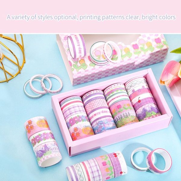 20rolls / Box Art Animals Flowers Washi Tape Set DIY Scrapbook Stickers, Style: Flower Series - Image 5