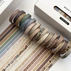 20rolls / Box 0.7cm x 3m Split Thin Washi Tape Set DIY Scrapbook Stickers (Vintage)