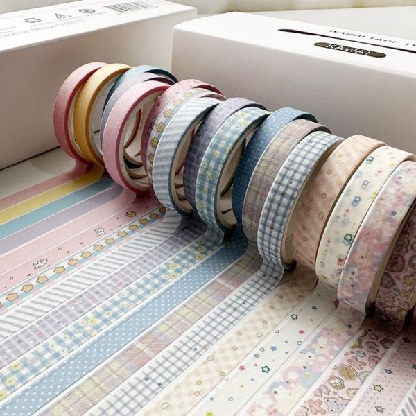 20rolls / Box 0.7cm x 3m Split Thin Washi Tape Set DIY Scrapbook Stickers (Vintage) - Image 4