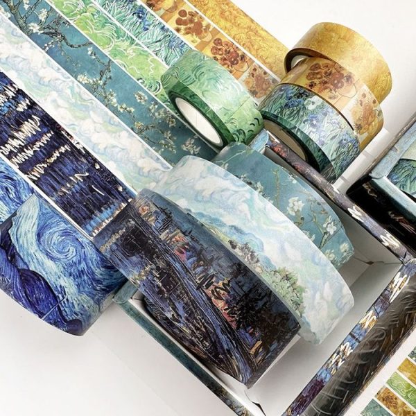 8rolls / Box Ancient Style Transparent PET Tape Set for Journaling 3cm x 2+2cm x 2+1.5cm x 4 (Badge Pattern) - Image 4