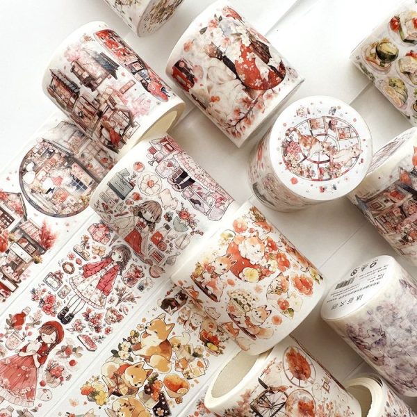 5cm X 5m (150cm Pattern Length Loop) Washi Tape Cute Girl Heart Diary Tape, Style: Cartoon Paradise - Image 4