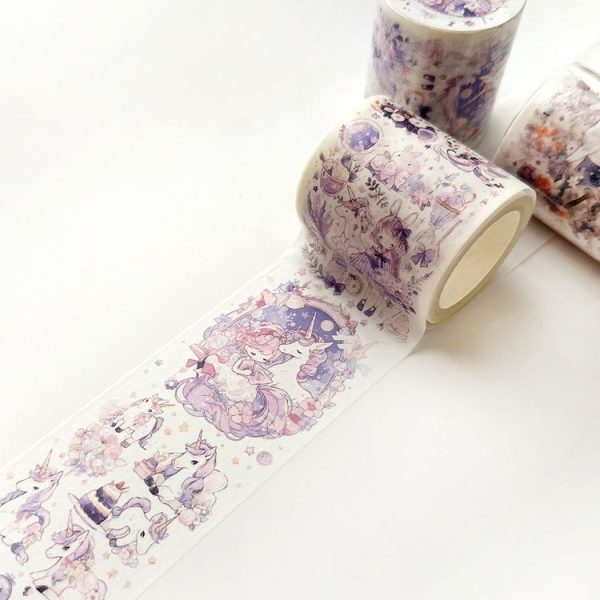 5cm X 5m (150cm Pattern Length Loop) Washi Tape Cute Girl Heart Diary Tape, Style: Cartoon Paradise - Image 5