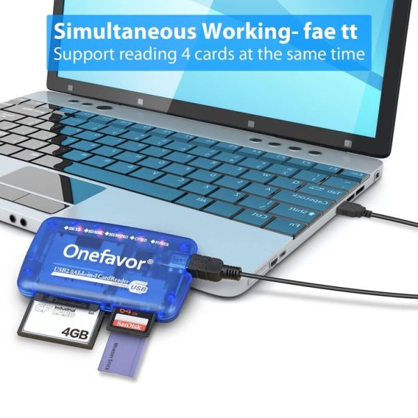 Onefavor All-In-One Card Reader Support SM / XD / SD / MMC / MS / CF Card, Model: Card Reader - Image 4