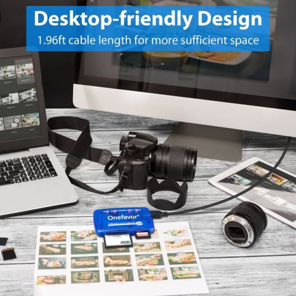 Onefavor All-In-One Card Reader Support SM / XD / SD / MMC / MS / CF Card, Model: Card Reader - Image 6