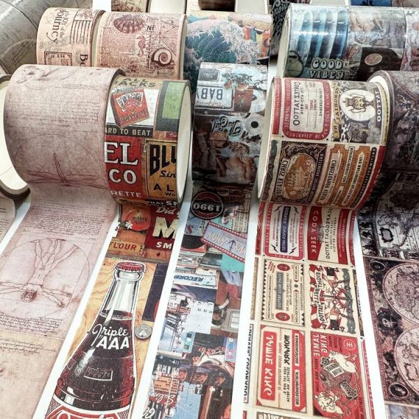 4rolls / Set Retro Combination Washi Tape for Journals and Crafts, 3cm x 1 + 2cm x 3, Style: 1990s - Image 5
