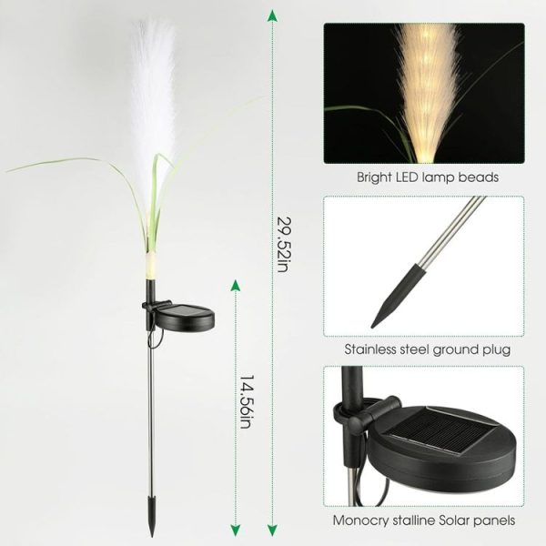 LED Solar Fiber Optic Reed Light Outdoor Waterproof Lawn Lamp Balcony Garden Decoration Light, Type: Without Flash - Image 3