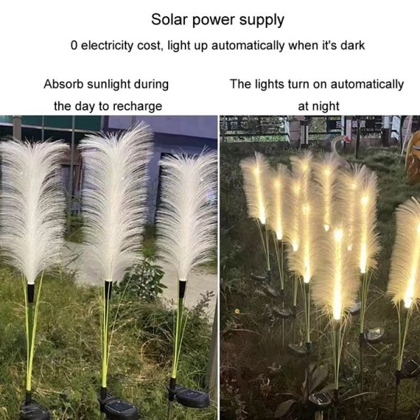 LED Solar Fiber Optic Reed Light Outdoor Waterproof Lawn Lamp Balcony Garden Decoration Light, Type: Without Flash - Image 4