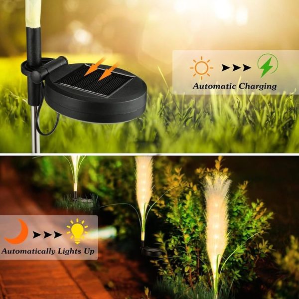 LED Solar Fiber Optic Reed Light Outdoor Waterproof Lawn Lamp Balcony Garden Decoration Light, Type: Without Flash - Image 7