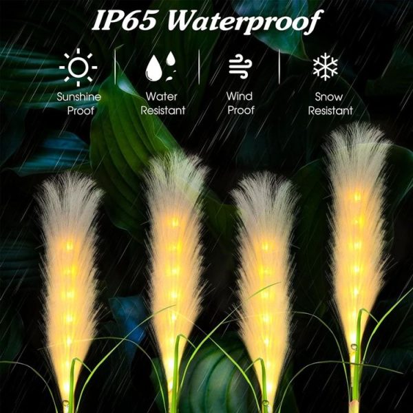 LED Solar Fiber Optic Reed Light Outdoor Waterproof Lawn Lamp Balcony Garden Decoration Light, Type: Without Flash - Image 8