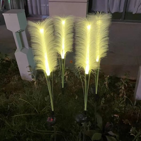 LED Solar Fiber Optic Reed Light Outdoor Waterproof Lawn Lamp Balcony Garden Decoration Light, Type: Without Flash - Image 9