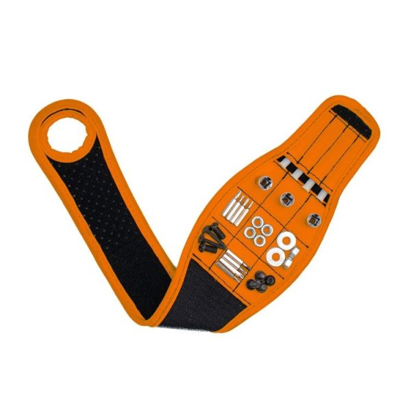 Thumb Wrap Magnetic Metal Accessory Tool Storage Strap (Orange)