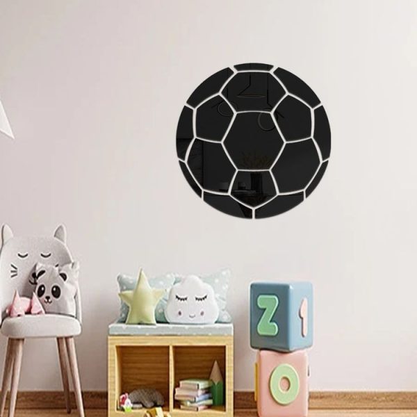 15cm Football Acrylic 3D Wall Stickers Self-adhesive Home Background Wall Decoration Mirror Paste (Silver) - Image 4
