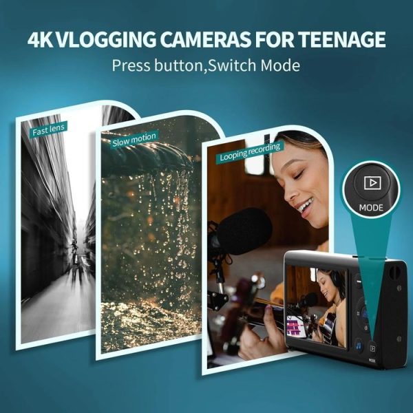 2.8-Inch Display Digital Camera 64MP 4K HD Camcorder With 18x Digital Zoom (White) - Image 4